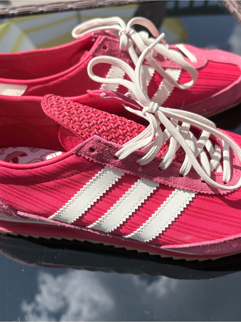adidas Pink and White Low-Top Sneakers